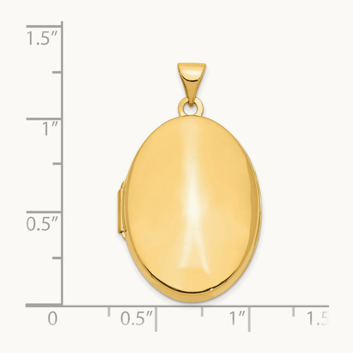 Polished Domed Oval Locket — 14K Yellow Gold
