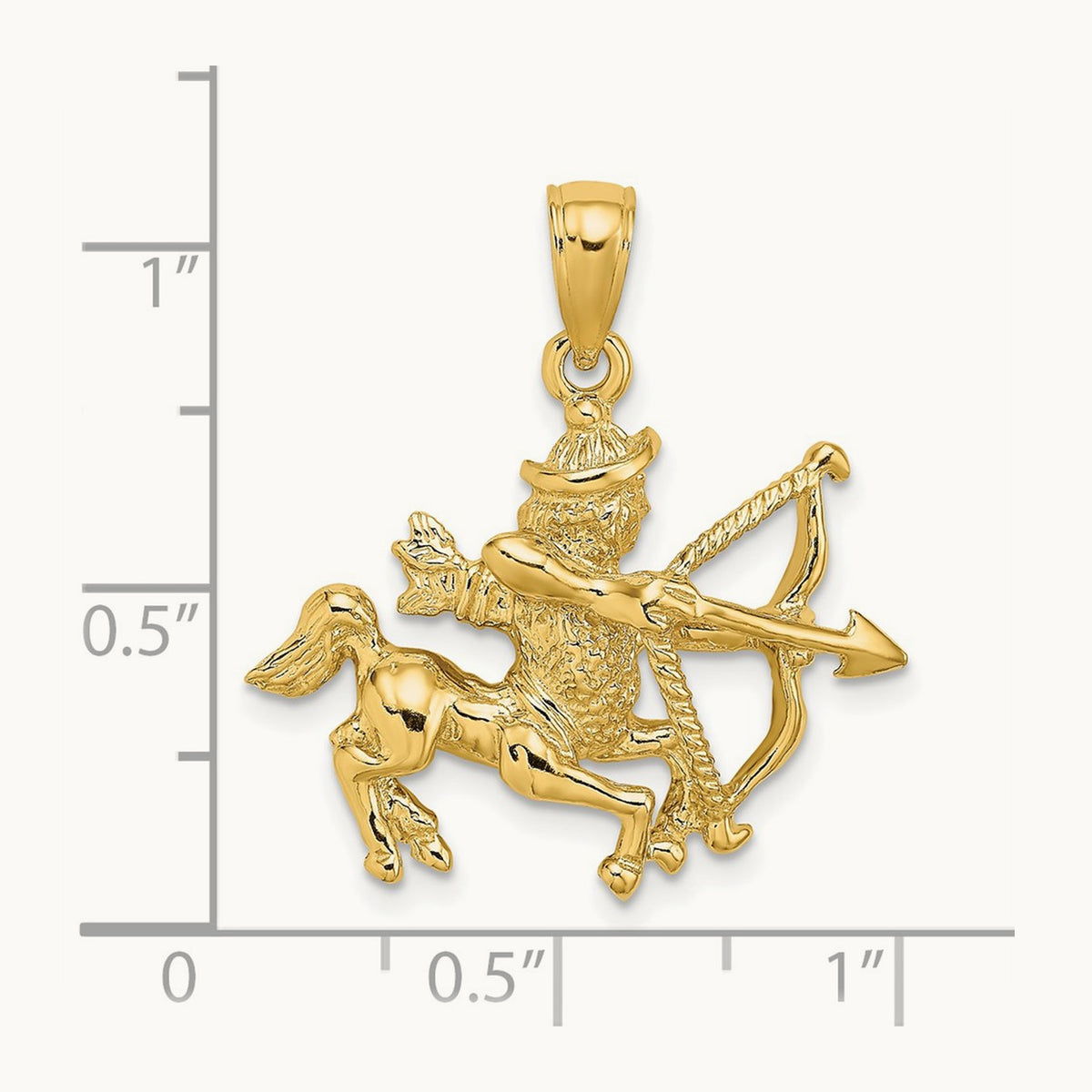 Large Sagittarius Zodiac Charm, 14K