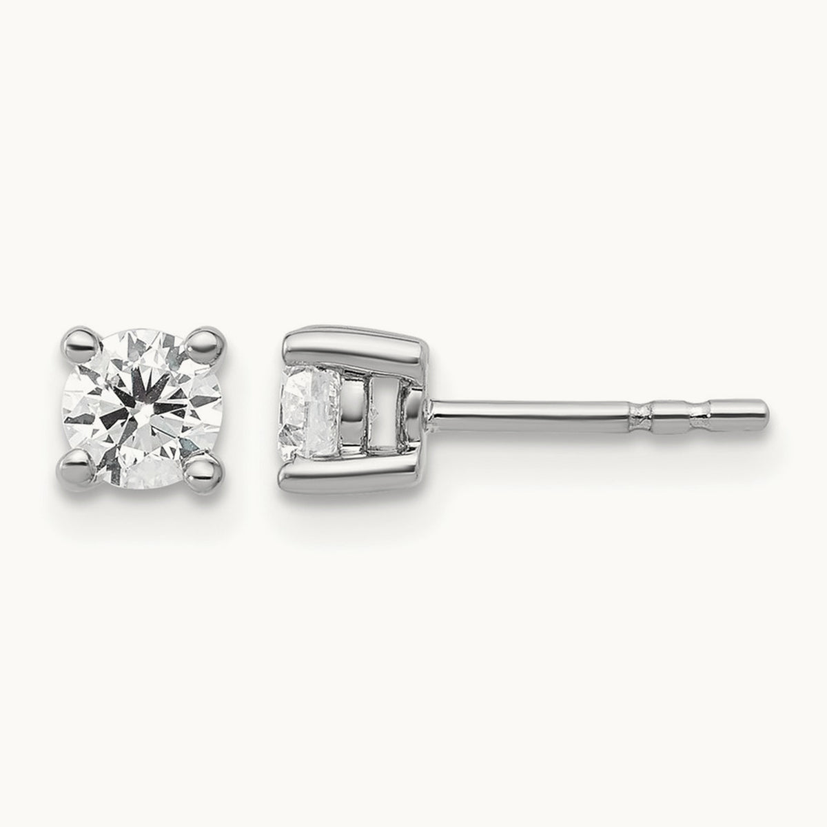 Round Heavyweight Stud Earrings, 0.10-7.00 ct tw Lab-Grown Diamond — 1/2 ct, 14K White Gold