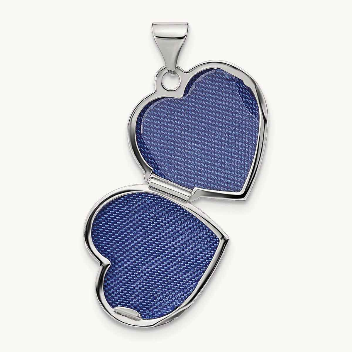 Reversible Swirl Design Heart Locket — 14K White Gold