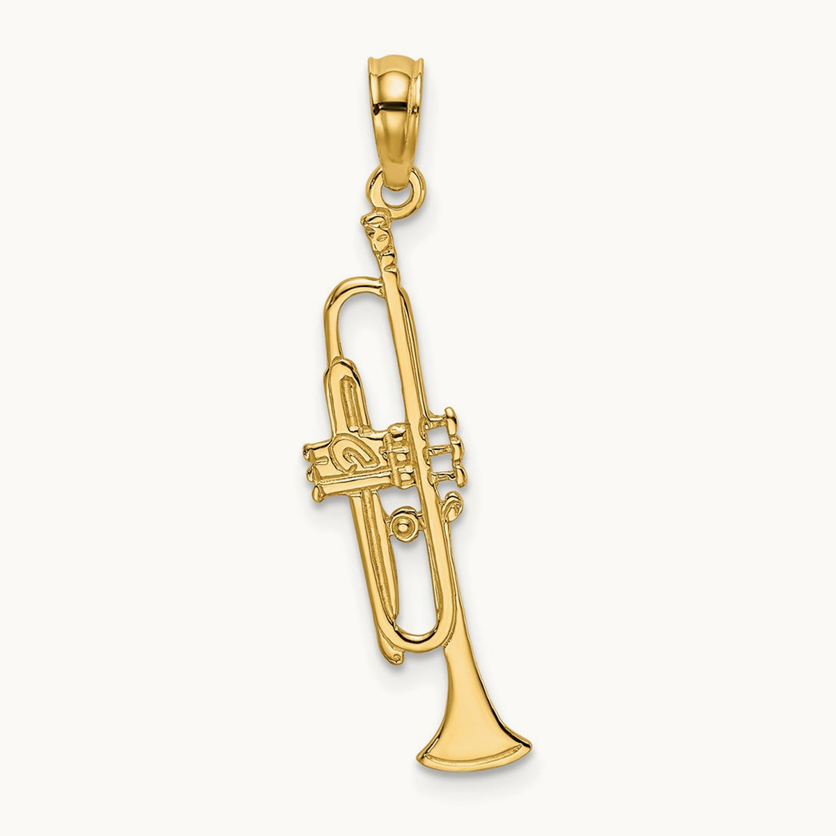 Polished Trumpet Charm, 14K