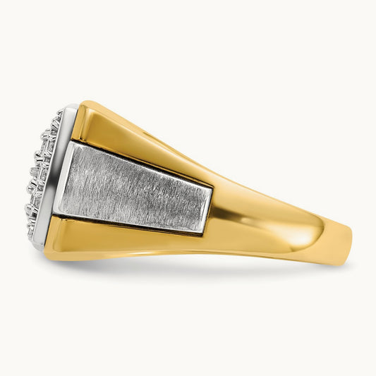 Men's Polished and Satin Diamond Ring — IBGoodman — photo set