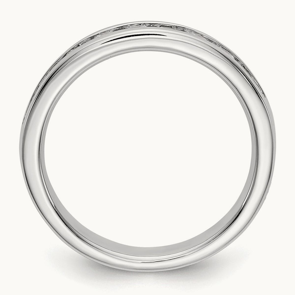 9- Stone Ladies Band Mounting, 2.4mm, 14K White Gold