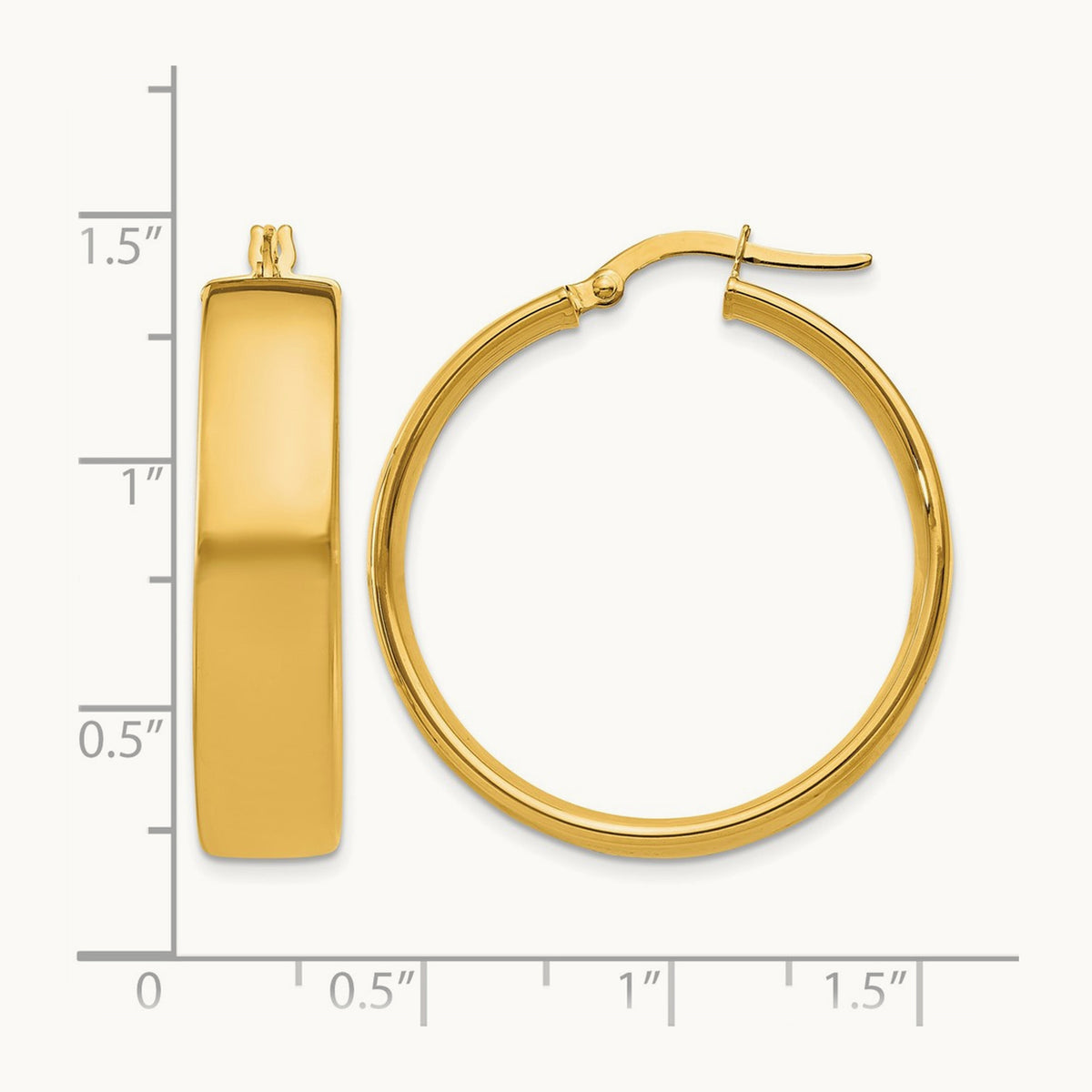 Hoop Earrings, 6.75mm, 14K