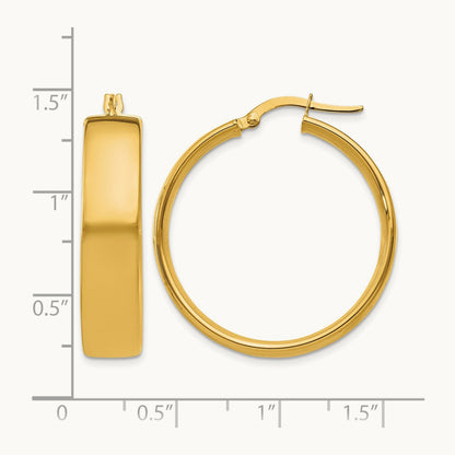 Hoop Earrings, 6.75mm, 14K