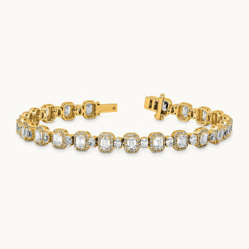 Fashion Tennis Bracelet, 8.00 ct tw Lab-Grown Diamond — 14K Yellow Gold
