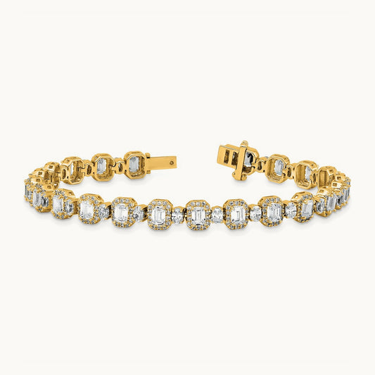 Fashion Tennis Bracelet, 8.00 ct tw Lab-Grown Diamond — 14K Yellow Gold