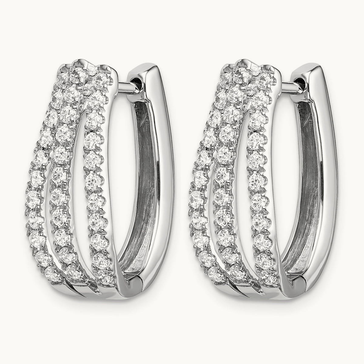 Hinged Hoop Earrings, 1.00 ct tw Lab-Grown Diamond