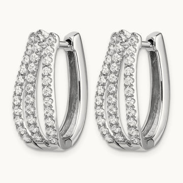 Hinged Hoop Earrings, 1.00 ct tw Lab-Grown Diamond