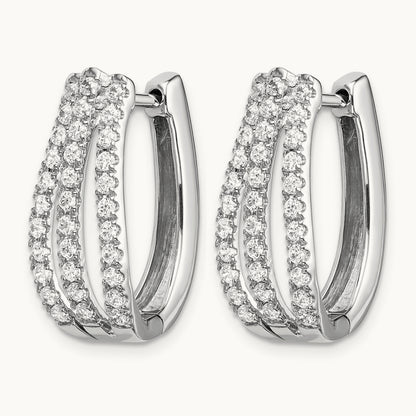 Hinged Hoop Earrings, 1.00 ct tw Lab-Grown Diamond