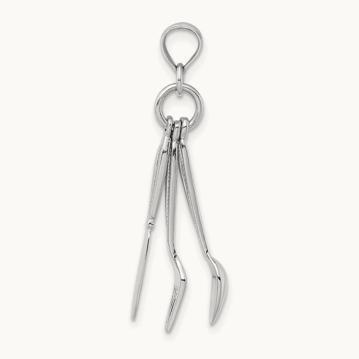 3-D Moveable Knife — 14K White Gold