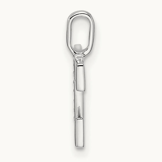 Diamond Letter E Initial Pendant, 14K White Gold