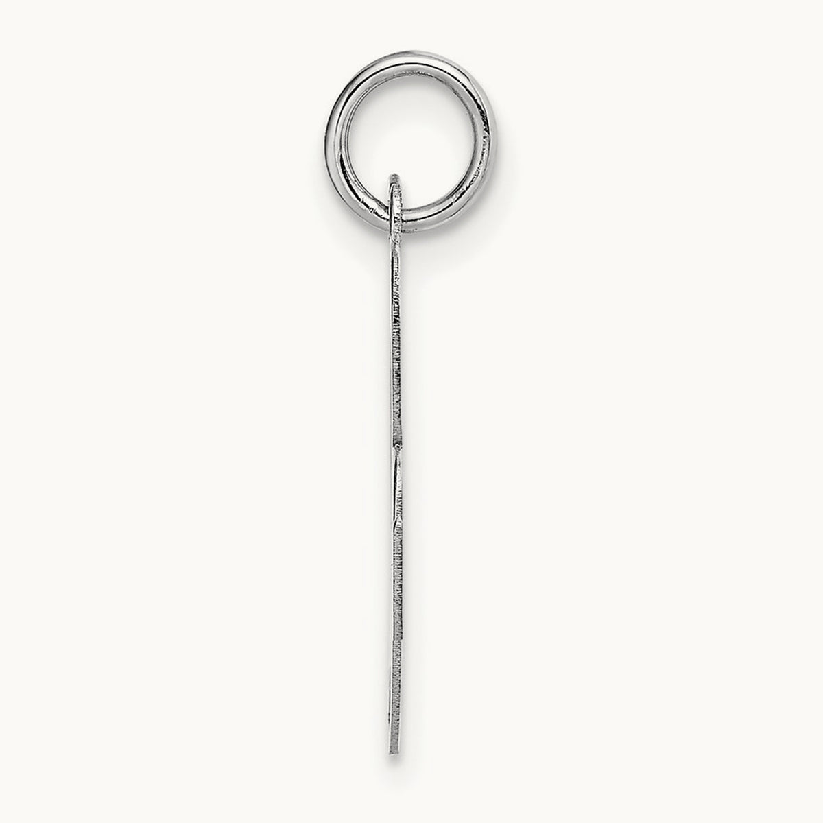 Medium Fancy Script Initial Charm — 14K White Gold, R