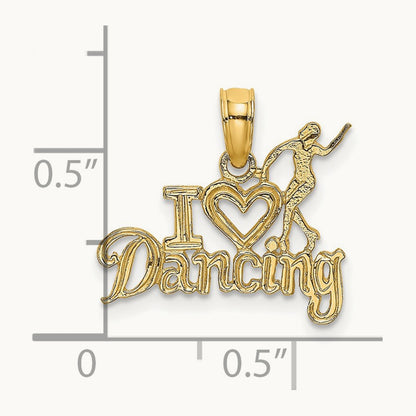 I HEART DANCING W/Dancer Charm, 14K