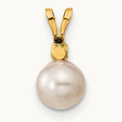 6- Saltwater Akoya Cultured Pearl & Dia. Earrings & Pendant Set, 7mm, 14K