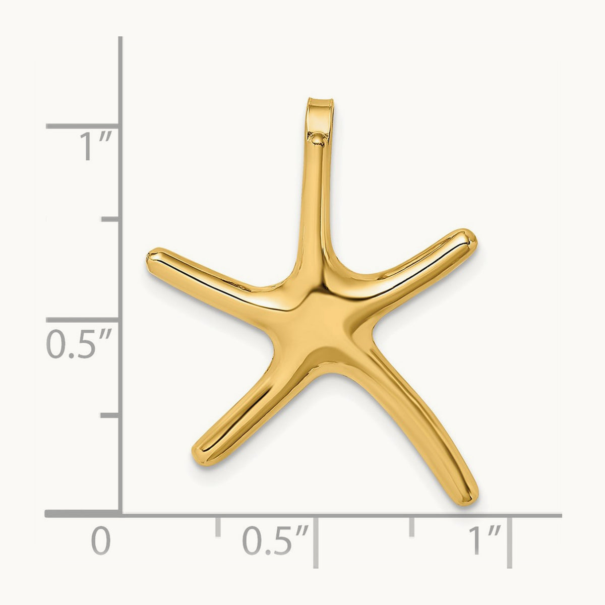 Polished Starfish Chain Slide — 14K Yellow Gold