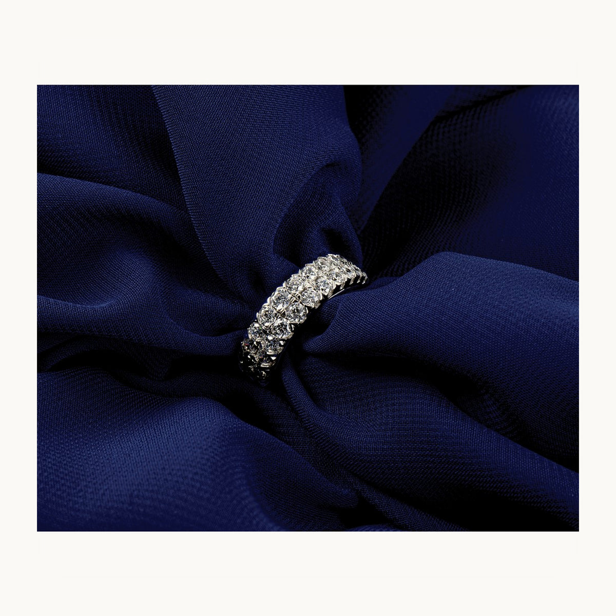Double Row Fashion Band, 1.75 ct tw Lab-Grown Diamond — 14K White Gold