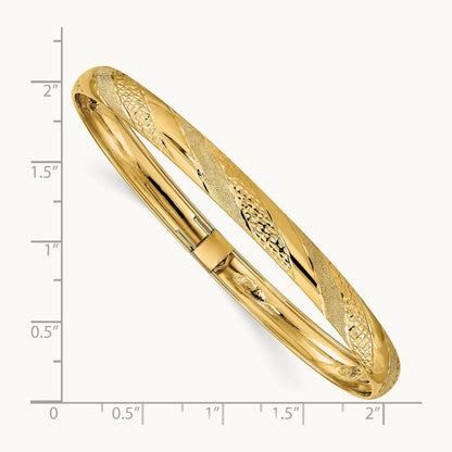 Twisted Diamond-cut Flexible Bangle, 14K