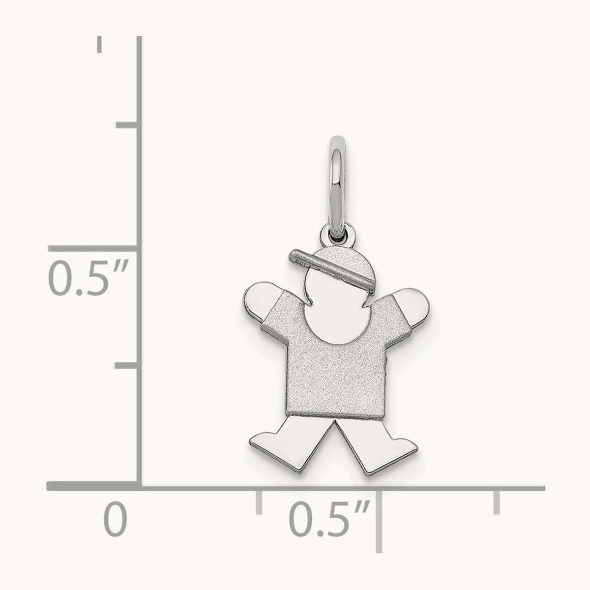 Mini Boy Joy Charm — 14K White Gold