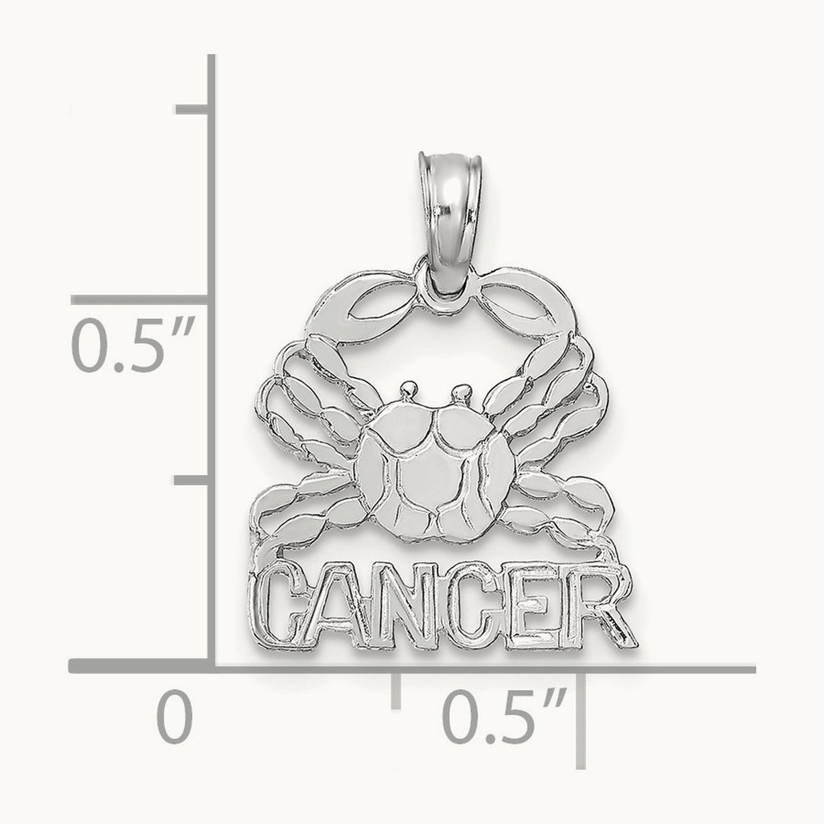 CANCER Zodiac Charm — 14K White Gold