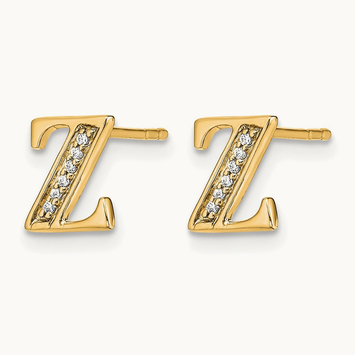 Diamond Earrings — 14K Yellow Gold, 8mm, Z