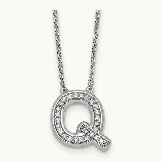 Initial Q Necklace, 0.25 ct tw Lab-Grown Diamond
