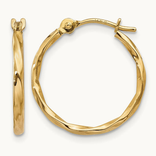 Twist Hoop Earrings, 14K