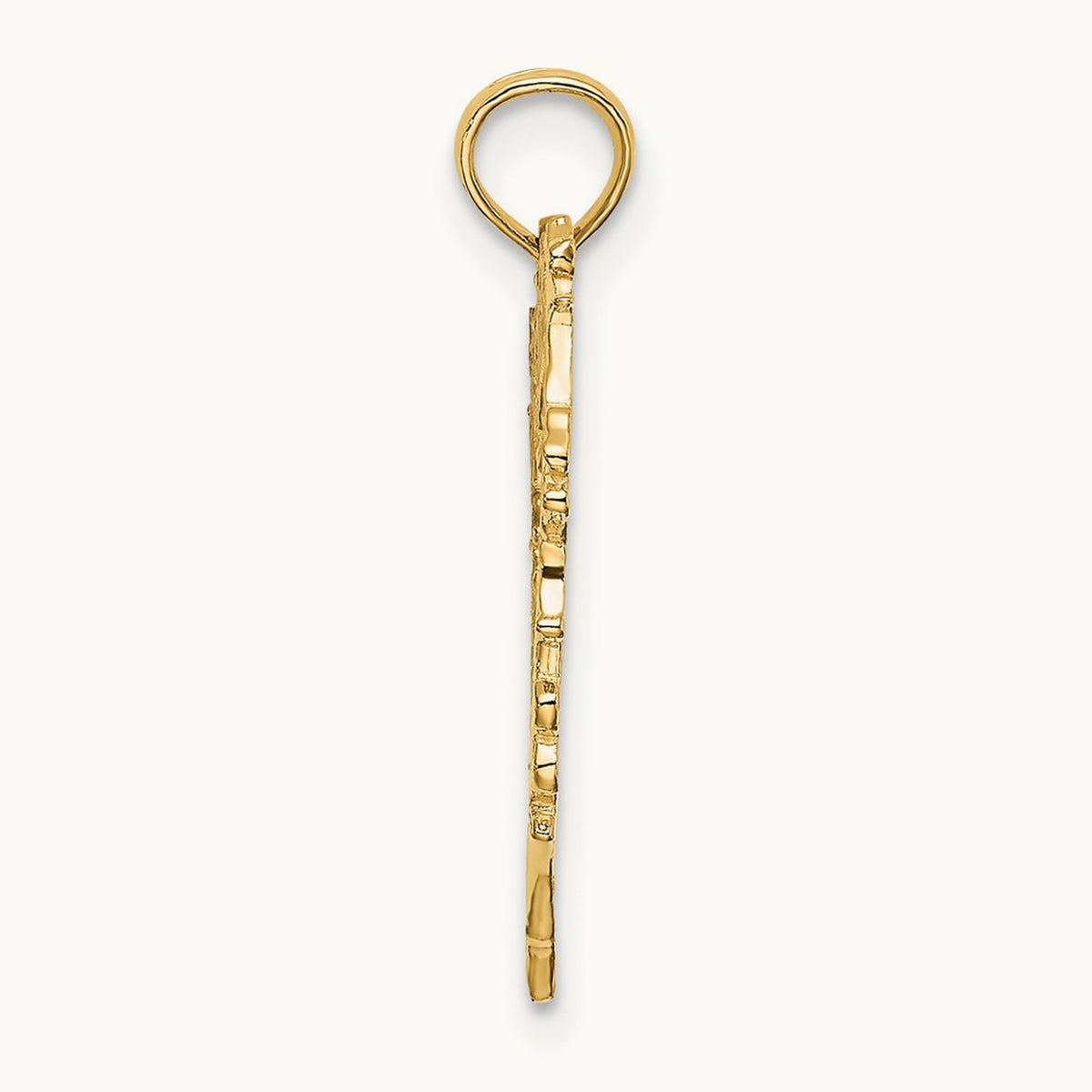 Cut-Out Floral Heart Charm, 14K