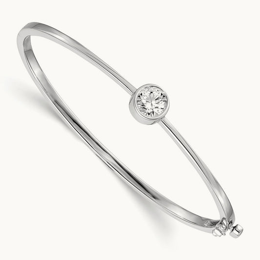 Bezel Bangle Bracelet, 1.00 ct tw Lab-Grown Diamond