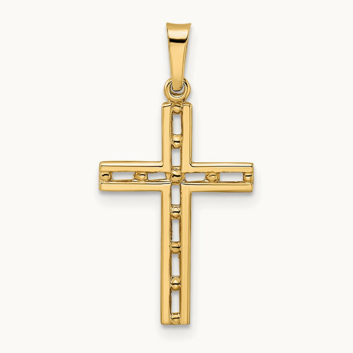 Polished Solid Cross Pendant — 27.17mm