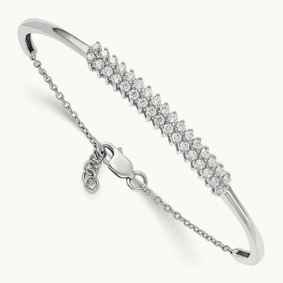 With Ext Bangle Bracelet, 1.00 ct tw Lab-Grown Diamond