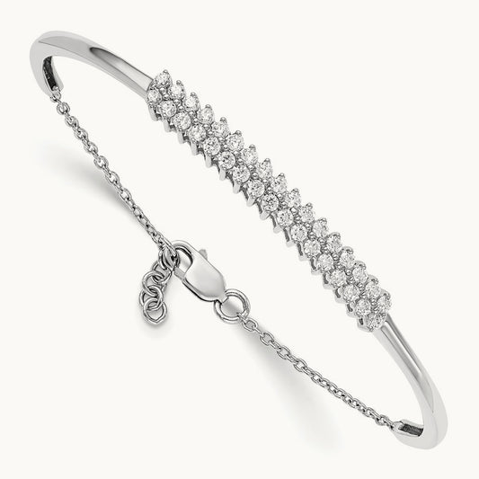 With Ext Bangle Bracelet, 1.00 ct tw Lab-Grown Diamond