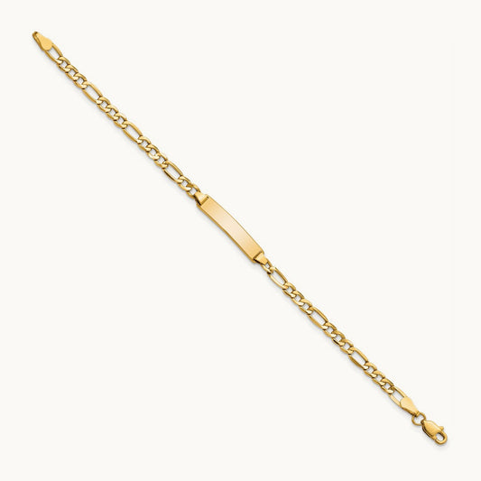 Semi-Solid Figaro Link ID Bracelet — 6mm
