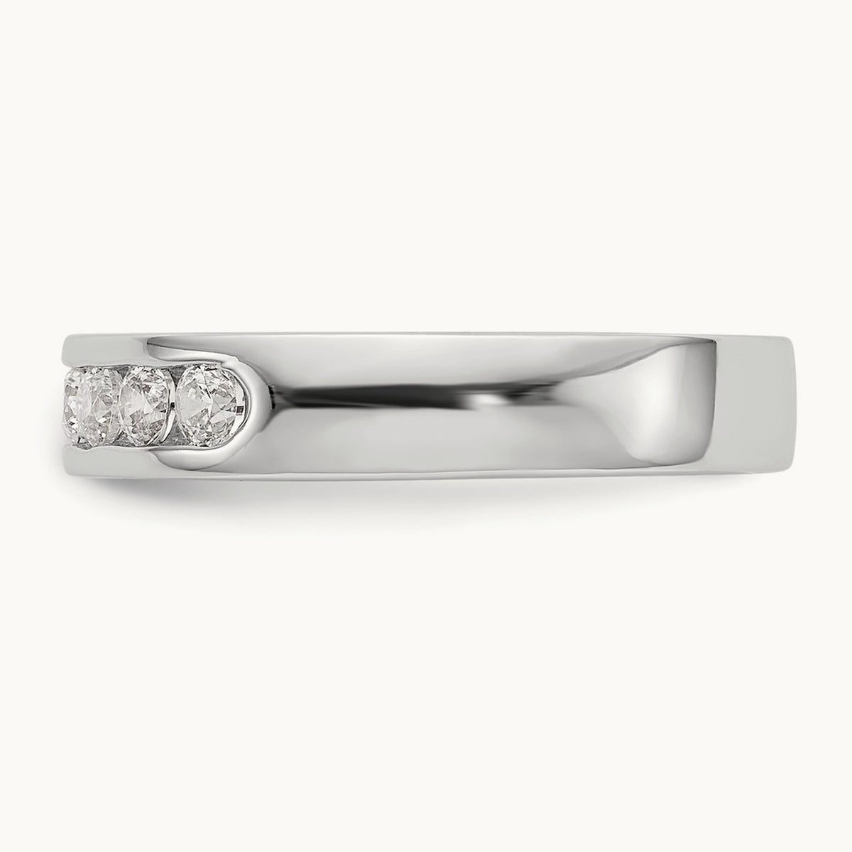 7-Stone Diamond Channel Band, 0.25 ct tw, 14K Gold — 14K White Gold