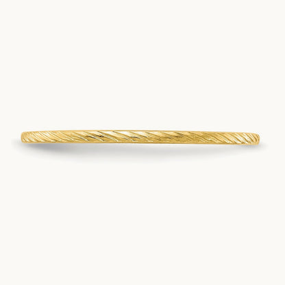 Twisted Wire Pattern Stackable Band — 14K Yellow Gold