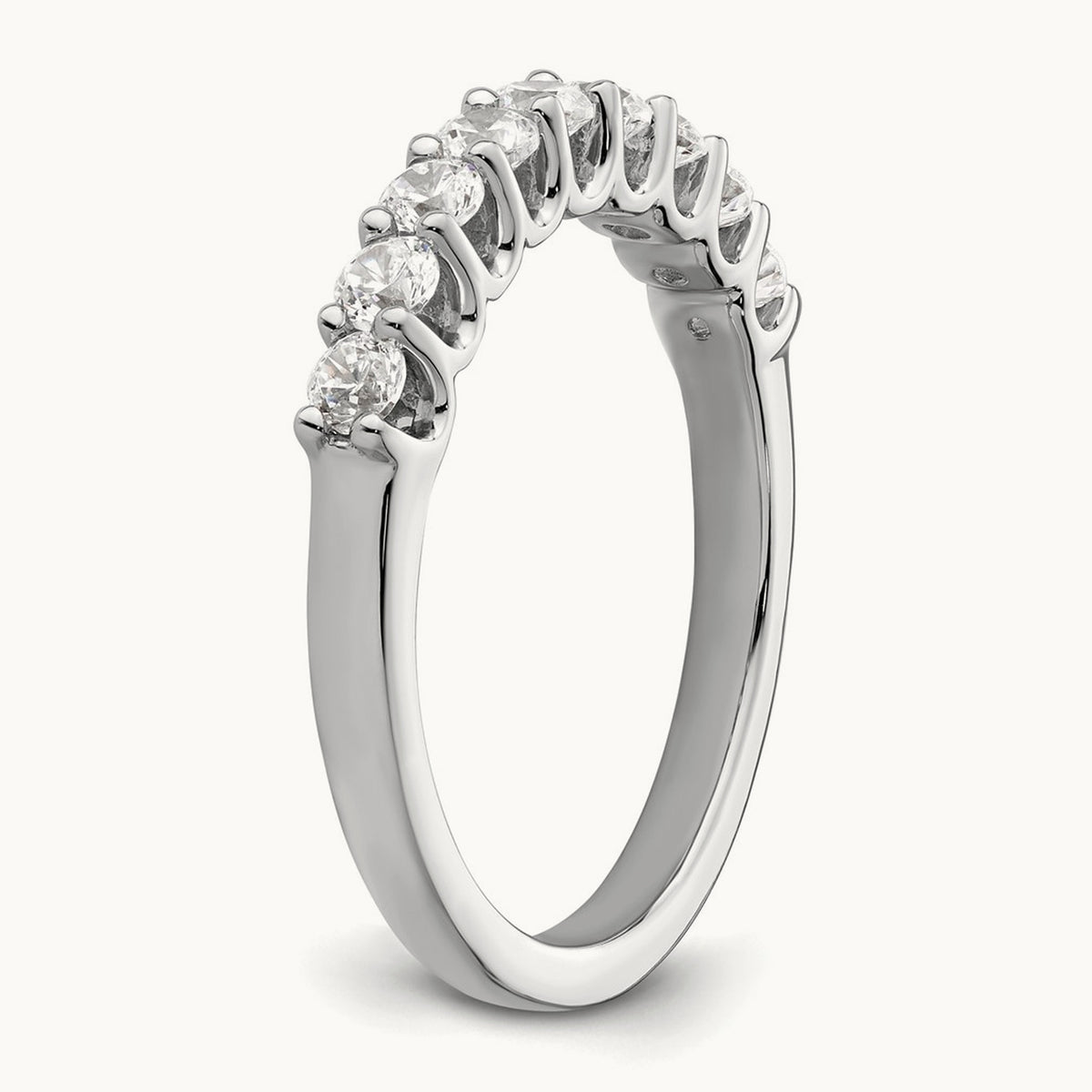 9-Stone Diamond Band, 14K White Gold