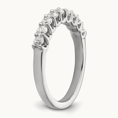 9-Stone Diamond Band, 14K White Gold