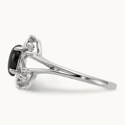 Onyx Ring, 14K White Gold