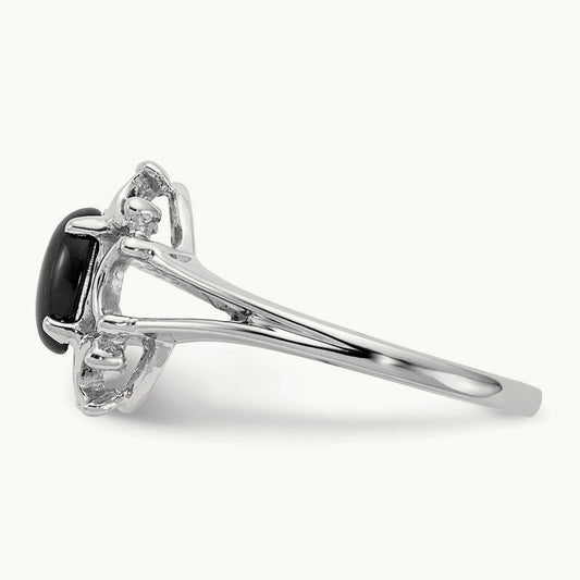 Onyx Ring, 14K White Gold
