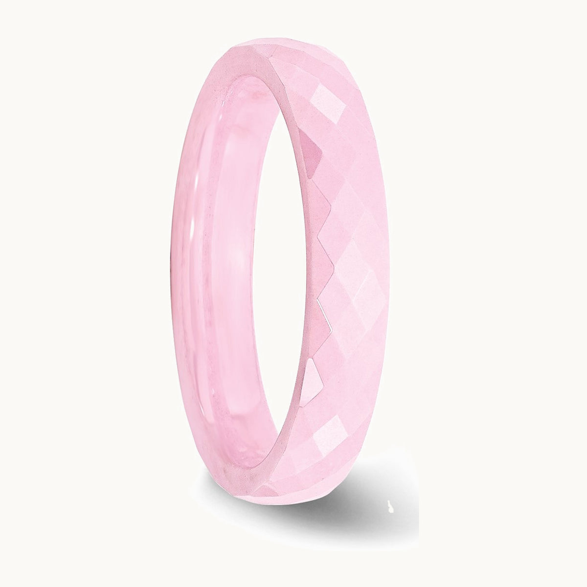 Chisel Ceramic Pink 4mm Faceted Polished Band