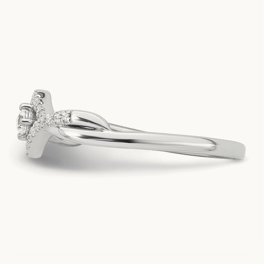Complete Diamond CrissCross Promise Ring, 14K White Gold