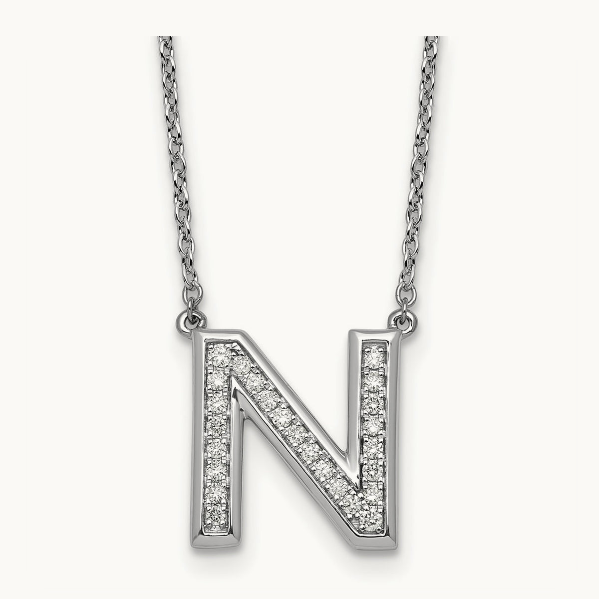 Initial N Necklace, 0.25 ct tw Lab-Grown Diamond