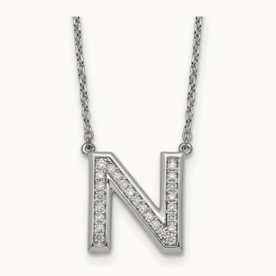 Initial N Necklace, 0.25 ct tw Lab-Grown Diamond