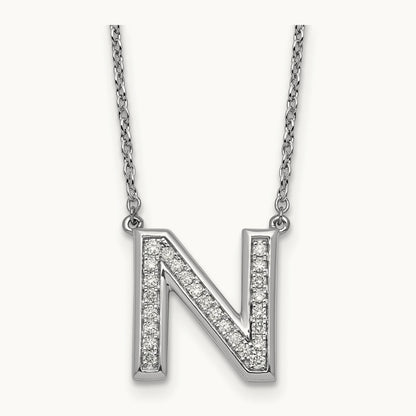 Initial N Necklace, 0.25 ct tw Lab-Grown Diamond