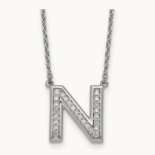 Initial N Necklace, 0.25 ct tw Lab-Grown Diamond