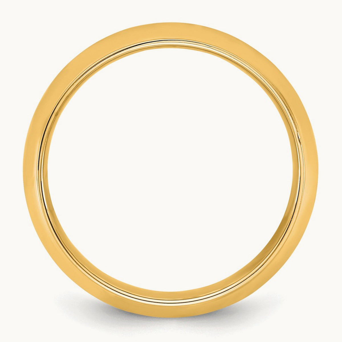Half Round with Edge Band, 7mm, 10K Yellow Gold