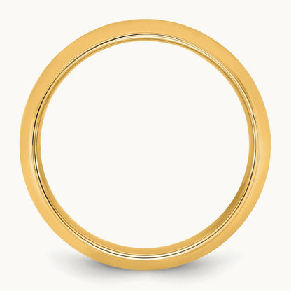 Half Round with Edge Band, 7mm, 10K Yellow Gold