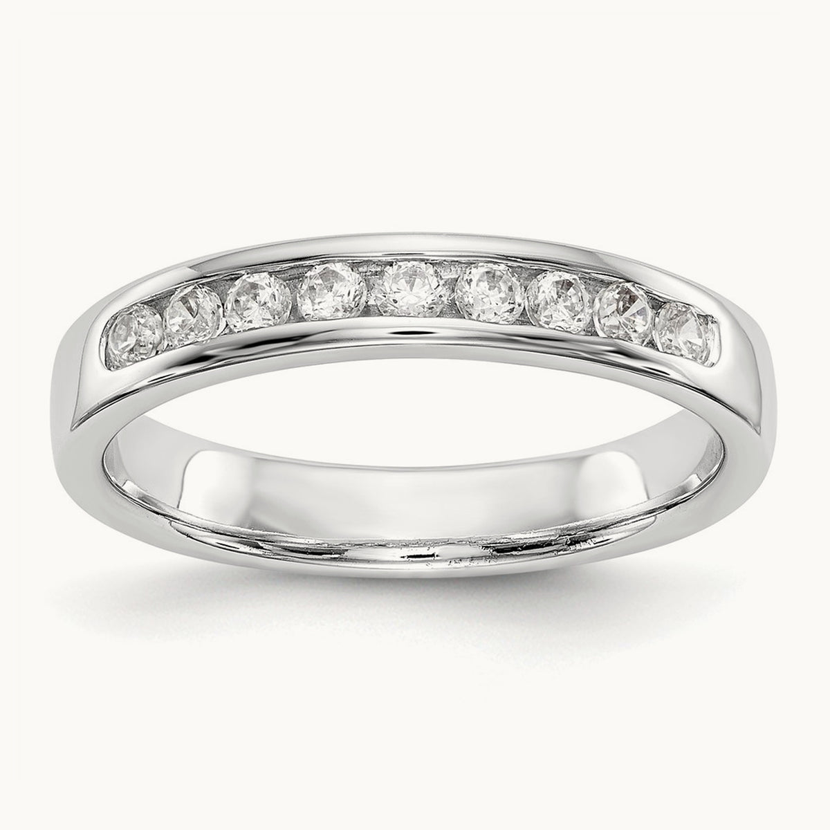 9- Stone Closed Channel Band Mounting, 1.9mm, 14K White Gold