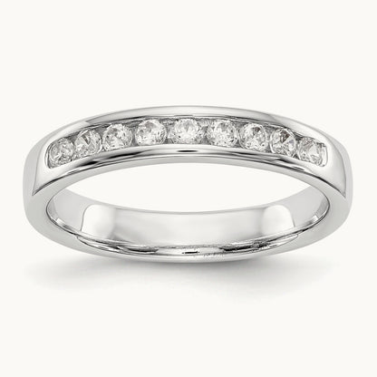 9- Stone Closed Channel Band Mounting, 1.9mm, 14K White Gold