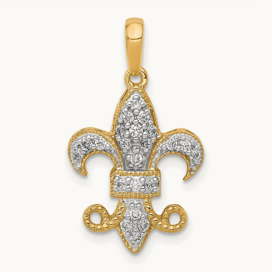 Fleur De Lis Pendant, 0.20 ct tw Lab-Grown Diamond